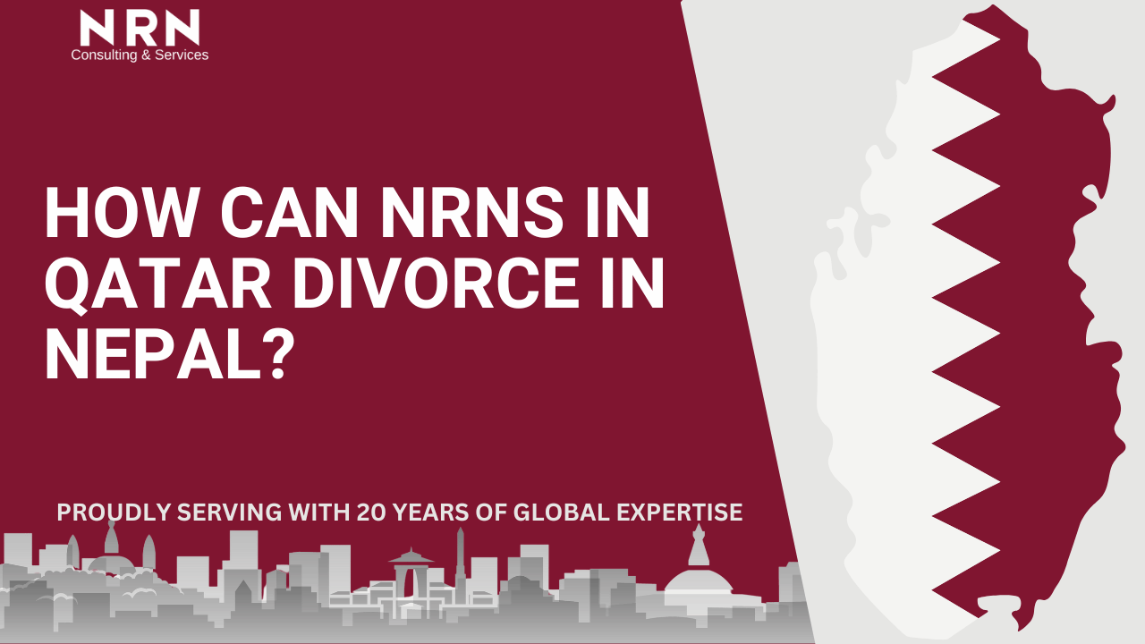 How can NRN residing in Qatar divorce in Nepal?